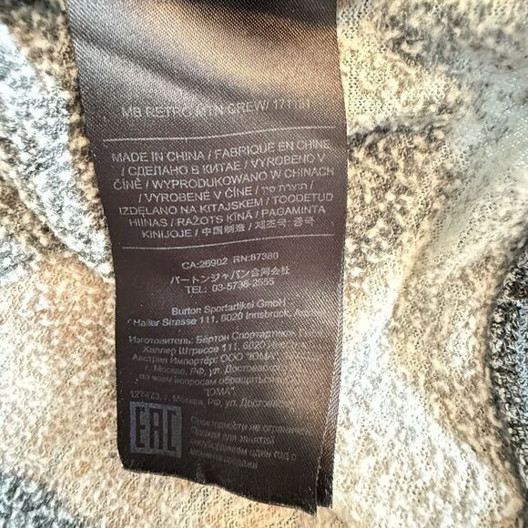 Burton Retro Mountain Logo Crewneck Sweatshirt Gray Mens Trashed Bleached Sz L - Picture 6 of 6